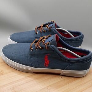Polo Ralph Lauren Shoes Mens 13D Blue Faxon Low Ripstop Canvas Sneakers Casual